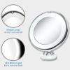 10X Magnifying Makeup Mirror with Lights, Screen Touch Lighted Mirror with 360 Degree Rotation, Powerful Suction Cup, Portable, Good for Tabletop, Bathroom, Traveling view 2
