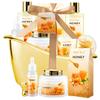Christmas Gifts for Women Bath & Body Gift Set, Luxury Home Spa Bath Gift Basket, Honey Almond Scented Bath Set, Pamper Gifts Birthday gifts & Teens, Spa Kit Gift, Home Spa Gifts for Men Dad view 1