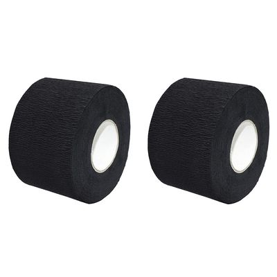 2 Rolls Barber Neck Strips Disposable Strentchy Paper Neck Bands Hairdressing Stretchy Wrap Barber Accessories for Salon Haircutting Styling (Black)