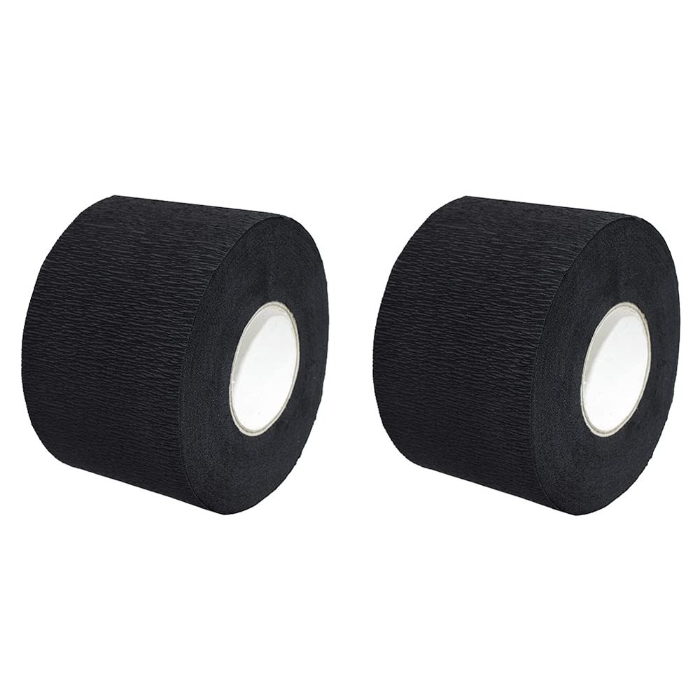 2 Rolls Barber Neck Strips Disposable Strentchy Paper Neck Bands Hairdressing Stretchy Wrap Barber Accessories for Salon Haircutting Styling (Black)