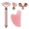 4-in-1 Face Massager and Gua Sha Set for Women, Rose Quartz Face Roller Skin Care Tools Electric Eye Massager Tool for Face Skin Roller view 1