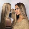 13X6 Highlight Straight 2/27 Colored Lace Front Wigs Human Hair HD Brazilian Lace Front Human Hair Wigs Pre Plucked With Baby Hair For Women 150% Density HD Transparent Lace Blonde Wigs 16Inch view 1