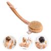 1pc Crank Shower Brush Bath Brush Bristle Shower Back Cleaning Tool Wooden Scrubbing Bathing Bathing Supplies Long Handle Massaging view 2
