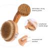 1pc Crank Shower Brush Bath Brush Bristle Shower Back Cleaning Tool Wooden Scrubbing Bathing Bathing Supplies Long Handle Massaging view 3