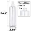 JUVITUS 12 oz Clear Professional Cylinder Plastic Bottles with White Fine Mist Sprayer (12 Pack) view 2