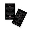 How To Practice Dry Brushing Card | 50 Pack | 2x3.5" Business Cards | Lymphatic Treatment | Black with Rosey Pink Design view 1