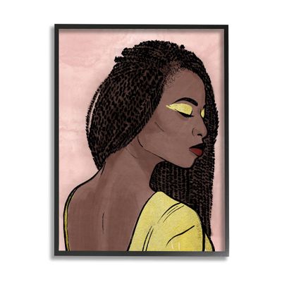 Stupell Industries African American Woman with Gold Glitz Eye Shadow
