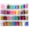 Chunky and Fine Glitter Mix, Estanoite 36 Colors Chunky Sequins & Fine Glitter Powder Mix, Cosmetic Makeup Flakes for Face Body Eye Nail Art Resin Epoxy view 1