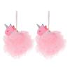2pcs Unicorn Bath Ball Shower Wash Ball Body Wash for Kids Cartoon Bath Loofah Men Body Lotion Body Cleaning Balls Body Powder Puff Toddler Sponge Bath Tub Pink Baby PVC view 1