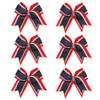 8 Inch 3 Colors 3 Layers 6 Pcs Cheerleader Bows Jumbo Cheerleading Bows Hair Elastic Hair Tie for High School College (Red/White/Navy blue) view 1