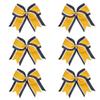 8 Inch 3 Colors 3 Layers 6 Pcs Cheerleader Bows Jumbo Cheerleading Bows Hair Elastic Hair Tie for High School College (Navy blue/White/Yellow gold) view 1