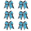 8 Inch 3 Colors 3 Layers 6 Pcs Cheerleader Bows Jumbo Cheerleading Bows Hair Elastic Hair Tie for High School College (Black/White/Light blue) view 1