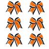 8 Inch 3 Colors 3 Layers 6 Pcs Cheerleader Bows Jumbo Cheerleading Bows Hair Elastic Hair Tie for High School College (Black/White/Orange) view 1