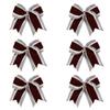 8 Inch 3 Colors 3 Layers 6 Pcs Cheerleader Bows Jumbo Cheerleading Bows Hair Elastic Hair Tie for High School College (Grey/White/Brown) view 1