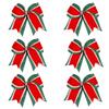 8 Inch 3 Colors 3 Layers 6 Pcs Cheerleader Bows Jumbo Cheerleading Bows Hair Elastic Hair Tie for High School College (Forest green/White/Red) view 1