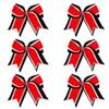 8 Inch 3 Colors 3 Layers 6 Pcs Cheerleader Bows Jumbo Cheerleading Bows Hair Elastic Hair Tie for High School College (Black/White/Red) view 1