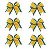 8 Inch 3 Colors 3 Layers 6 Pcs Cheerleader Bows Jumbo Cheerleading Bows Hair Elastic Hair Tie for High School College (Forest green/White/Yellow gold) view 1