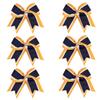 8 Inch 3 Colors 3 Layers 6 Pcs Cheerleader Bows Jumbo Cheerleading Bows Hair Elastic Hair Tie for High School College (Yellow gold/White/Navy blue) view 1