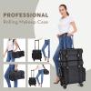 Costravio Travel Makeup Bag, Cosmetology Case on Wheels, 2 IN 1 Hair Tool Organizer, Rolling Nail Organizer Train Case, Large Cosmetic Trolley Suitcase for MUA/Hairstyling/Home-care/Groomer, Black view 4