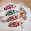Fodattm Small Vintage Flower French Hair Barrette Rhinestone Spring Hair Clip Metal Hairpin Bridal Wedding Crystal Hair Clasp for Women Lady (Purple) view 3