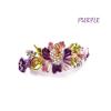 Fodattm Small Vintage Flower French Hair Barrette Rhinestone Spring Hair Clip Metal Hairpin Bridal Wedding Crystal Hair Clasp for Women Lady (Purple) view 4