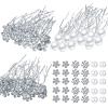 60 Pieces Bridal Hair Pins Accessories Pearl Rhinestone Flower U Shape Clips Jewelry Prom Hair Barrettes Decorations for Brides Bridesmaids Women view 1