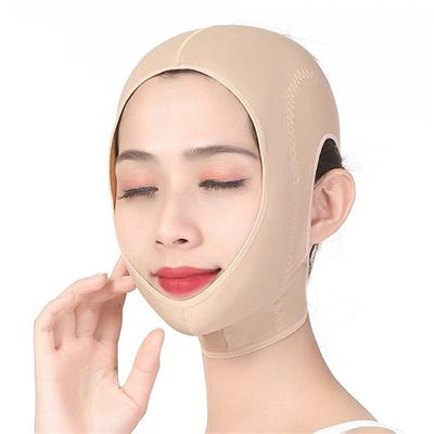 1pc Elastic Face Slimming Bandage Women Chin Cheek Lift Up Belt V Line Face Shaper Facial Anti Wrinkle Strap Face Care Tools (L)