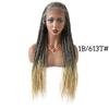 30" Realistic Hand-Braided Lace Front Twist Braids Wigs with Baby Hair 13x4.8inch Soft Swiss Lace Frontal Side Part Braided Wigs Premium Synthetic Lightweight Box Braided Wig for Black Women (LL30115EC-30", #1B/613T Black Blonde Ombre Color) view 2