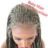 30" Realistic Hand-Braided Lace Front Twist Braids Wigs with Baby Hair 13x4.8inch Soft Swiss Lace Frontal Side Part Braided Wigs Premium Synthetic Lightweight Box Braided Wig for Black Women (LL30115EC-30", #1B/613T Black Blonde Ombre Color) view 3