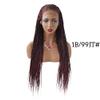 30" Realistic Hand-Braided Lace Front Twist Braids Wigs with Baby Hair 13x4.8inch Soft Swiss Lace Frontal Side Part Braided Wigs Premium Synthetic Lightweight Box Braided Wig for Black Women (LL30115EC-30", #1B/99JT Black Mix Wine Red Color) view 2