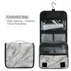 HMZXZ Hanging Travel Abstract Texture Marble Toiletry Bag Folding Bathroom Gym Organizer Portable Cosmetic Wash Bag for Women Girls view 4