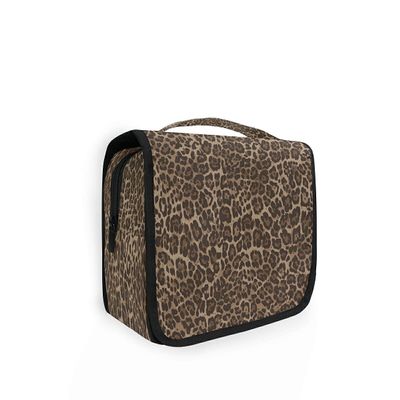 HMZXZ Hanging Travel Animal Leopard Skin Print Toiletry Bag Folding Bathroom Gym Organizer Portable Cosmetic Wash Bag for Women Girls