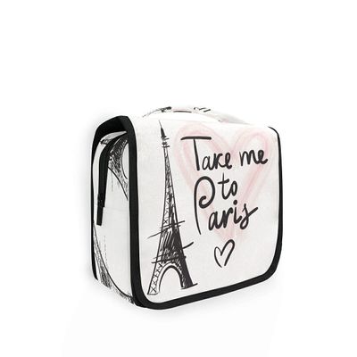 HMZXZ Hanging Travel Take Me To Paris Eiffiel France Toiletry Bag Folding Bathroom Gym Organizer Portable Cosmetic Wash Bag for Women Girls