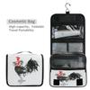 HMZXZ Hanging Travel Watercolor Rooster Toiletry Bag Folding Bathroom Gym Organizer Portable Cosmetic Wash Bag for Women Girls view 4