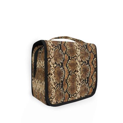 HMZXZ Hanging Travel Snake Skin Print Toiletry Bag Folding Bathroom Gym Organizer Portable Cosmetic Wash Bag for Women Girls