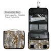 HMZXZ Hanging Travel Animal Leopard Skin Print Toiletry Bag Folding Bathroom Gym Organizer Portable Cosmetic Wash Bag for Women Girls view 4