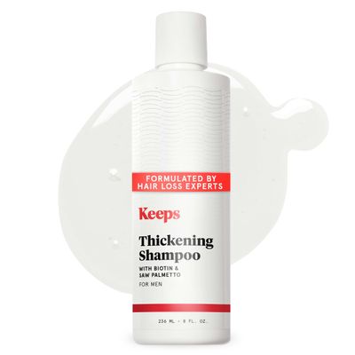 Keeps Mens Hair Loss Shampoo with Biotin - Anti-Thinning & Hair Growth Shampoo for Men - DHT Blocker with Saw Palmetto & Caffeine for Fuller, Thicker Looking Hair - Color-Safe Products