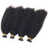 Afro Kinky Curly I Tip Human Hair Extension Pre Bonded Mongolian Remy Hair Microlinks Keratin Stick I Tip Hair Extension For Black Women 100Strands 100g (14nch 100strands, #2(Darkest Brown)) view 3