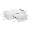 PENNYNANA Wall Mount Styling Barber Station with Locked Storage Drawer,Salon Stations for Hair Stylist,White view 2