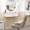 PENNYNANA Wall Mount Styling Barber Station with Locked Storage Drawer,Salon Stations for Hair Stylist,White view 3