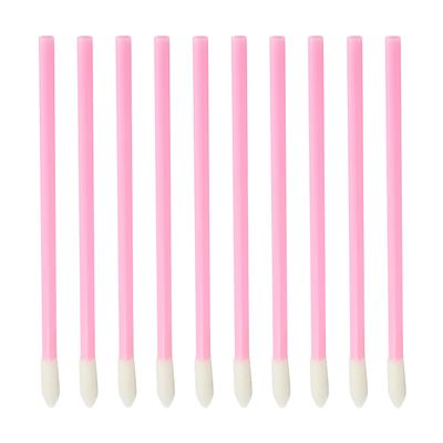 Auniwaig 50 Pcs Disposable Lip Brushes Lipstick Lip Gloss Wands Applicator Tool Pink Make Up Lip Brush Disposable Lipstick Gloss Wands
