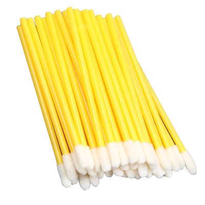 Auniwaig 50 Pcs Disposable Lip Brushes Lipstick Lip Gloss Wands Applicator Tool Yellow Make Up Lip Brush Disposable Lipstick Gloss Wands