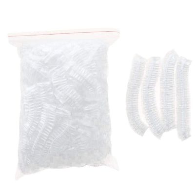 100PCS Disposable Transparent Shower Caps Larger and Thicker Waterproof Shower Caps Plastic Hair Caps for Women, Spa, Home Use, Hotel and Hair Salon, Portable Travel