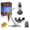 Straight Razor Shaving Kit for Men,Wet Shaving Brush and Bowl Set,Luxury Father's Day Gifts Set Includes Shave Brush,Soap,Stainless Steel Bowl,Shaving Stand,Double Edge Safety Razor with 10 Blades view 1