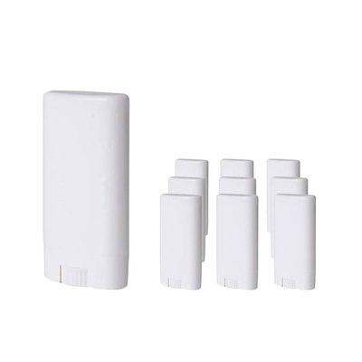 15ML White Empty Plastic Oval Homemade Lip Balm Tubes Lipstick Tube Deodorant Tubes Containers 10PCS