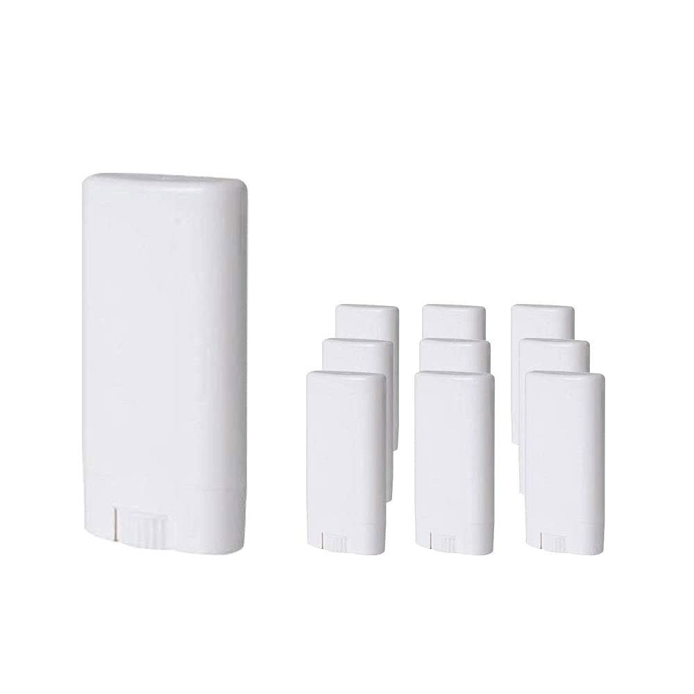 15ML White Empty Plastic Oval Homemade Lip Balm Tubes Lipstick Tube Deodorant Tubes Containers 10PCS