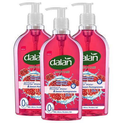 Dalan Multicare Liquid Soap with Micellar Water & Sweet Pomegranate 400ml (Pack of 3)