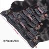 Kislemon Clip in Human Hair Extensions Body Wave 100% Unprocessed Human Human Hair Cheap 8 Pieces/Lot 125g with 18 Clips (24", Body Wave) view 3