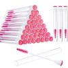 80 Pieces Disposable Mascara Brushes Tubes Set, 40 Pieces Empty Mascara Wand Tube with 40 Pieces Eyelash Brush Makeup Tool for Eyelash Extension(Pink Snowflake Style) view 1