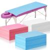 60 Pcs Disposable Bed Sheets 31" x 70" Massage Table Sheets Waterproof Oilproof Non Woven Fabric Spa Bed Cover Breathable for Massage Beauty Salon, Hotels(Pink, Blue, White) view 1